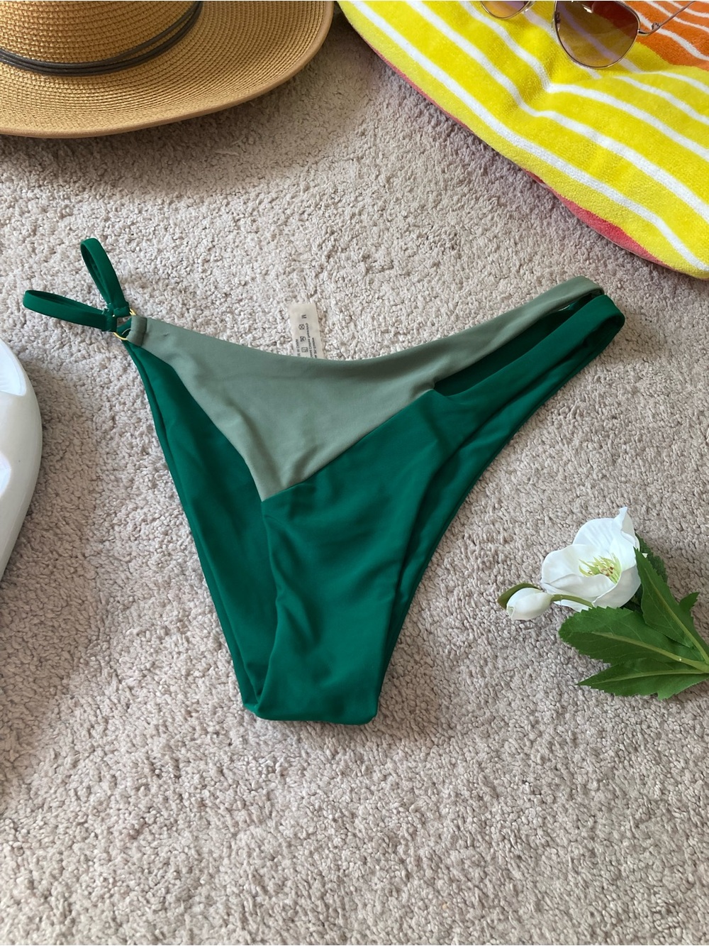 Green Two-Tone Women's Swim Bottom